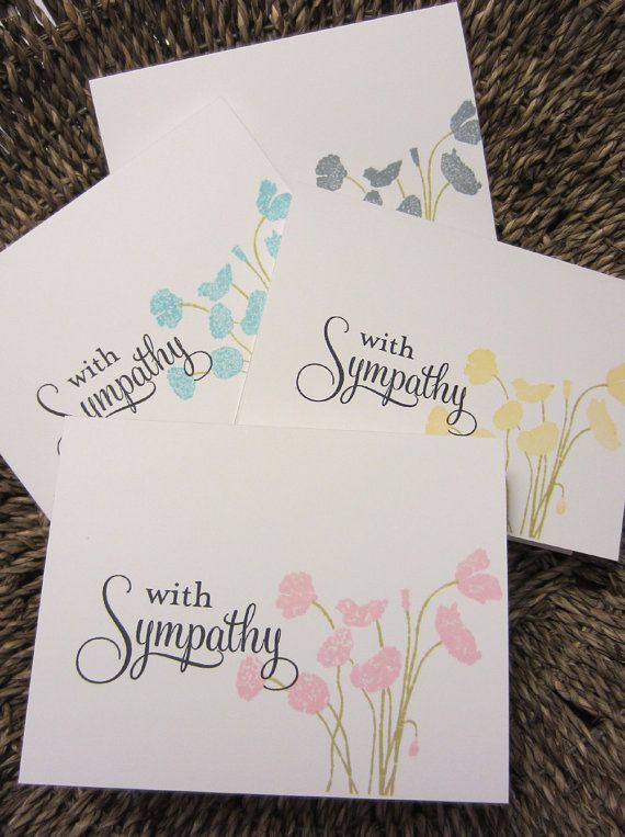 Floral Sympathy Card Set set of 8 A2   Hand by CreativeSyzygy, $14.99