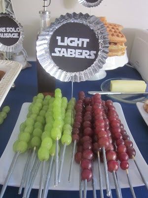 Fruit light sabers – and lots of other   cute & affordable ideas for a Star Wars party!