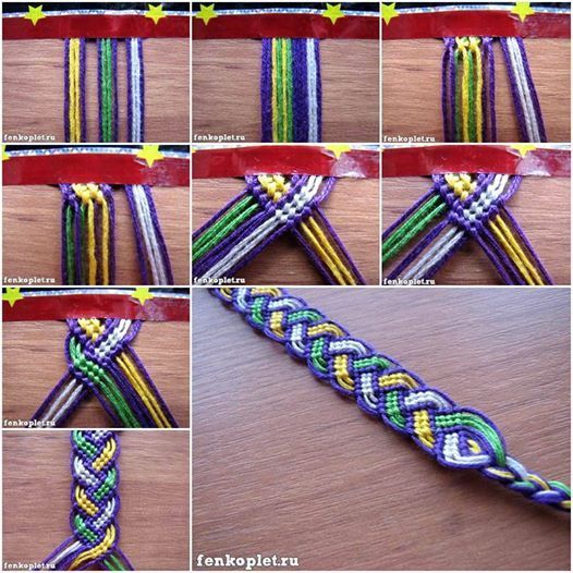 How to DIY Friendship Bracelet in Leaf Pattern tutorial and instruction. Follow us: www.facebook.com/…