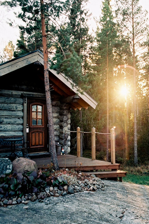 I like the rustic cabin with a tiny bit of modern touch