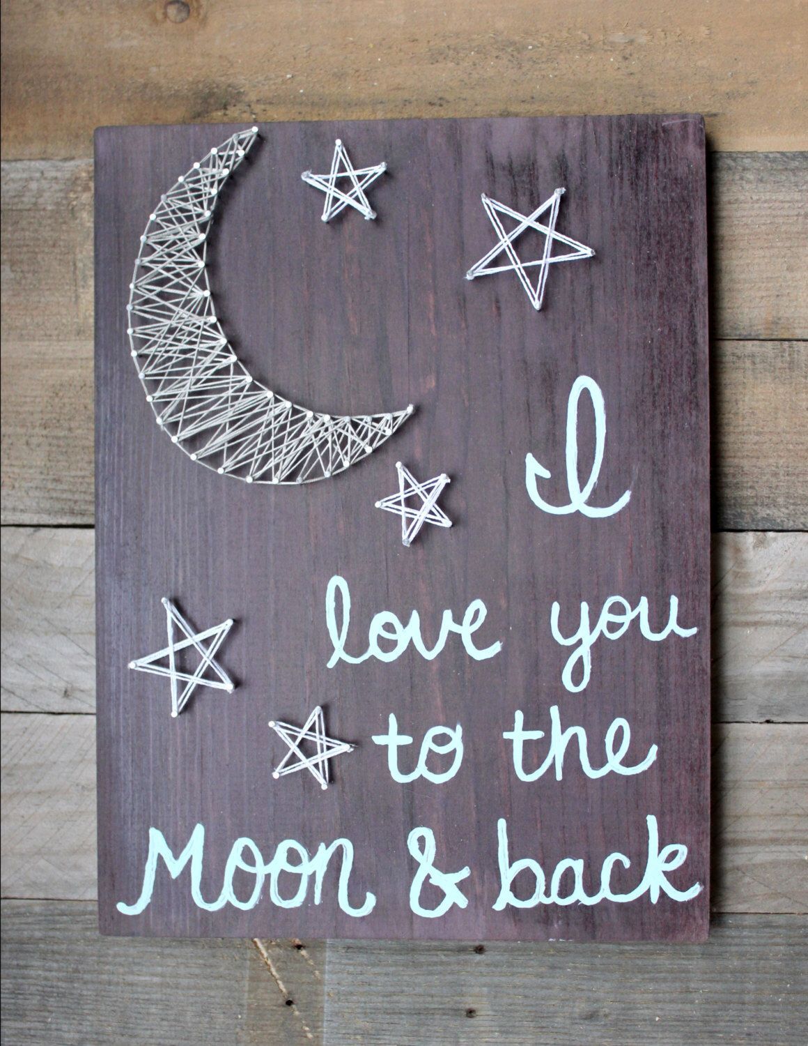 I love you to the moon and back string art by NailedItCustomCrafts on Etsy www.etsy.com/…