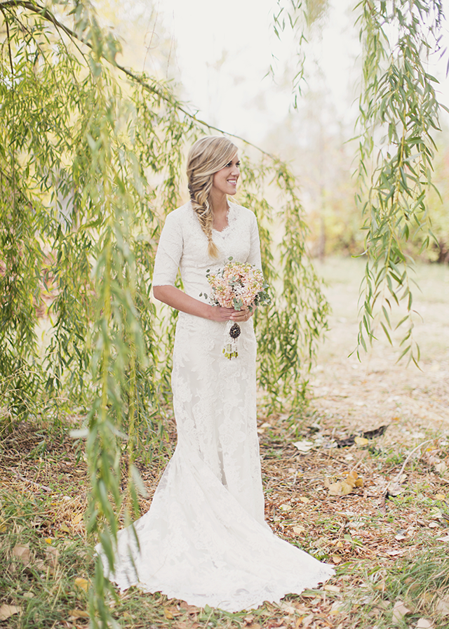 I’m not a fan of long sleeve wedding dresses, but there’s something about this one that is so elegant and beautiful.