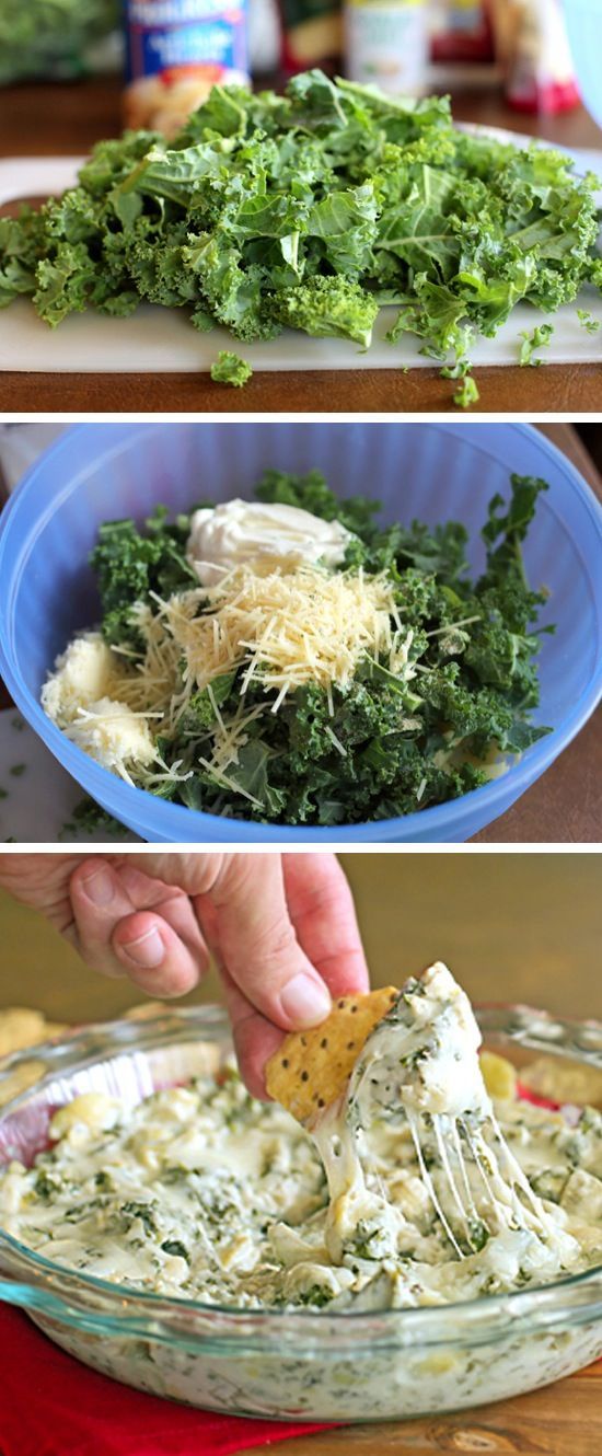 Kale & Artichoke Dip…super healthy and tasty …putting on my to-do list..