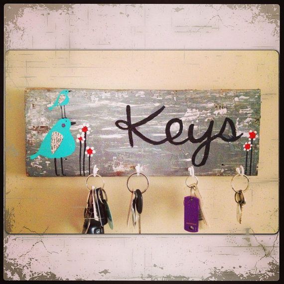 Key holder functional artwhimsical bird art by sunshinegirldesigns, $35.00