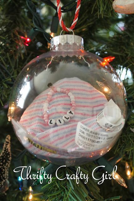 large clear ornament the little hat from the hospital ID bracelets  name bead bracelet  how cute!