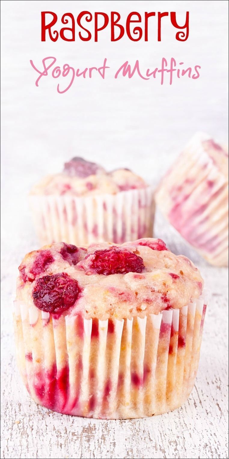 Looking for a healthy yogurt muffin recipe? This Raspberry Yogurt Muffins recipe is easy to make for breakfast, a healthy snack,