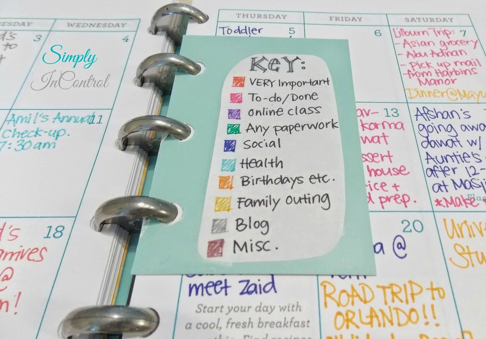 Martha Stewart 2014 Planner – In Depth Review and How to Organize. Color code the monthly pages!