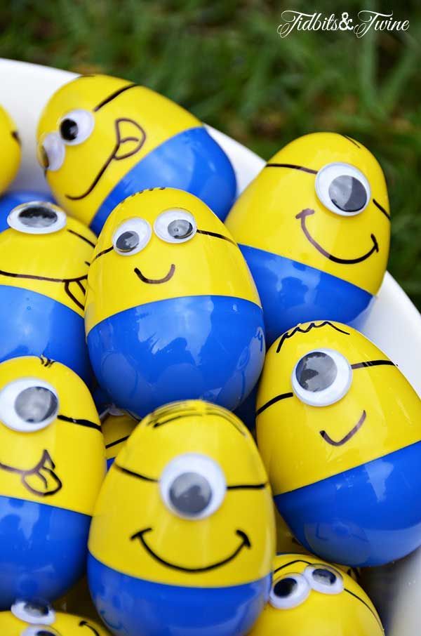 Minion Mayhem Birthday Party–Each child had to find 4 plastic Minion eggs numbered 1-4, with each numbered egg containing a