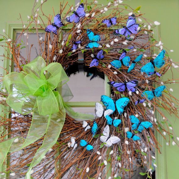 Ombre Butterfly Spring Wreath, Summer Wreath, Mother’s Day Wreath! on Etsy, $85.00