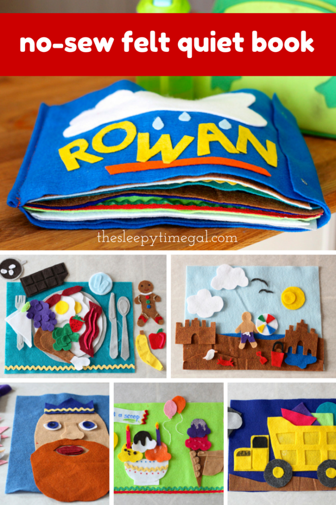 Page inspiration + tips for making a no-sew felt quiet book | The Sleepy Time Gal