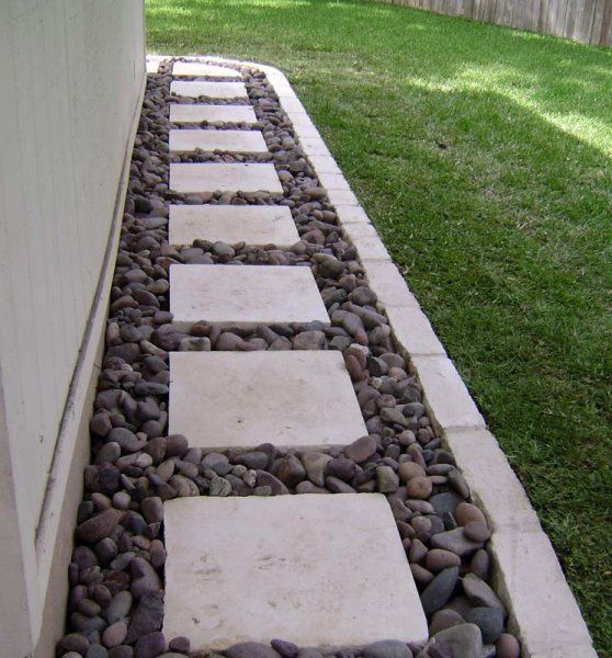 Pebbled Pathway – need to do for backyard walkway from the back and side porch