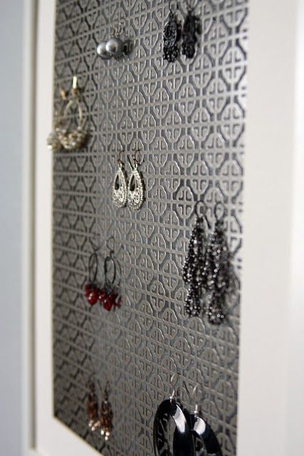 radiator covers from Home Depot turned functional art/jewelry storage