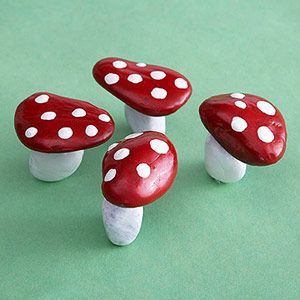 Rock Mushrooms Let your child decorate your garden, potted plants, or windowsill with easy-to-make rock mushrooms that won’t wilt