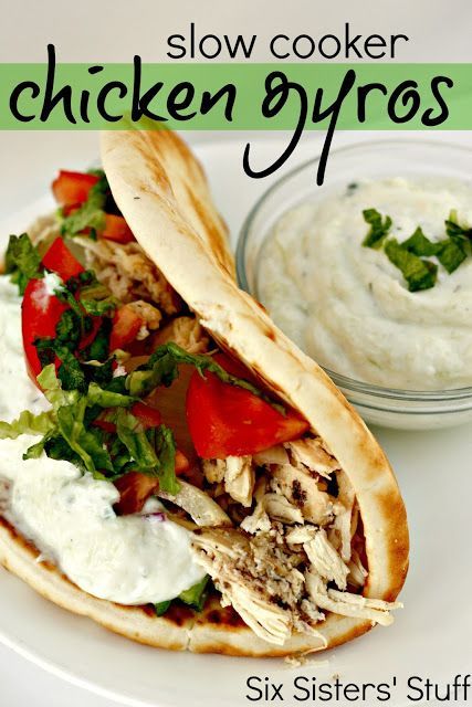 Slow Cooker Chicken Gyros | Six Sisters’ Stuff