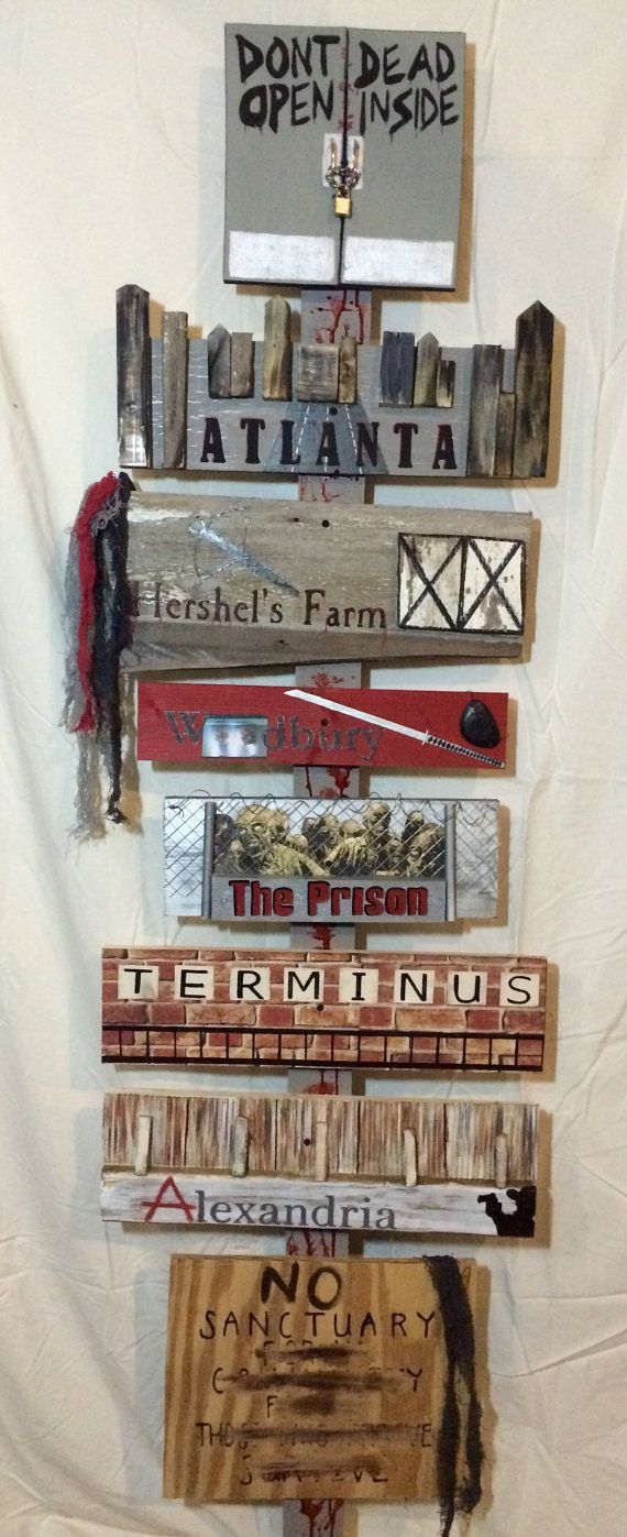 The Walking Dead Locations Sign Hand Painted by TheTrashySide