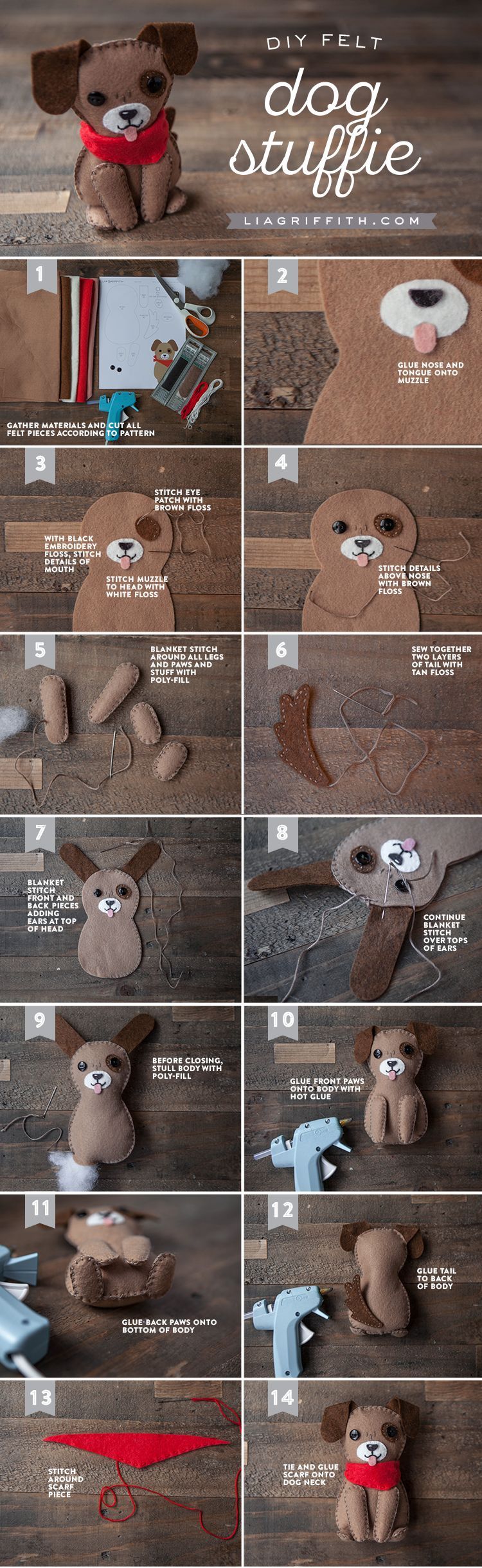 Woof! Want to make the cutest stuffed dog you ever did see? Downloadable pattern and tutorial by handcrafted lifestyle expert Lia