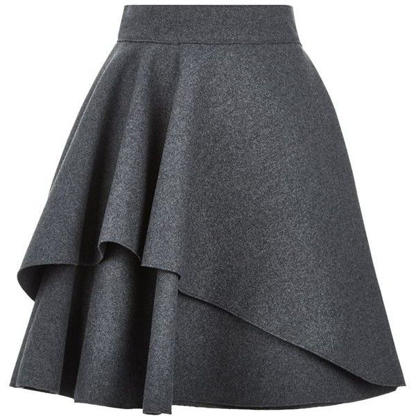 Alexander McQueen Double Layer Flare Skirt found on Polyvore featuring skirts, mini skirts, ruffle skirt,