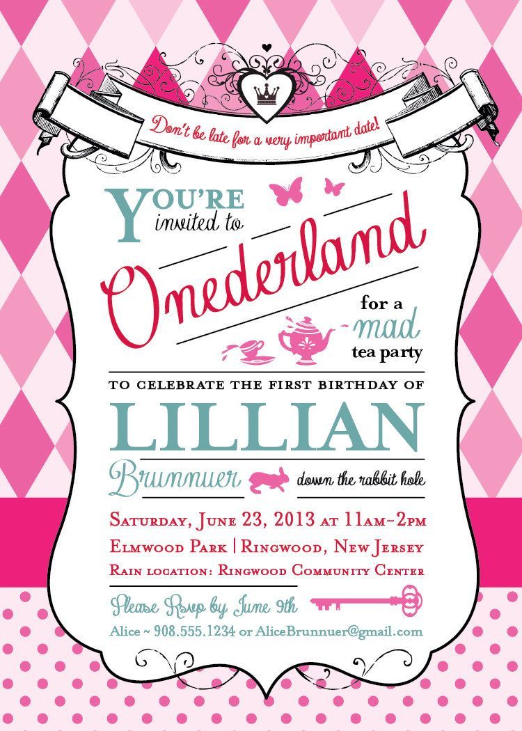 Alice in Wonderland Birthday Party Invitation by GoodiesDesigns, $15.00