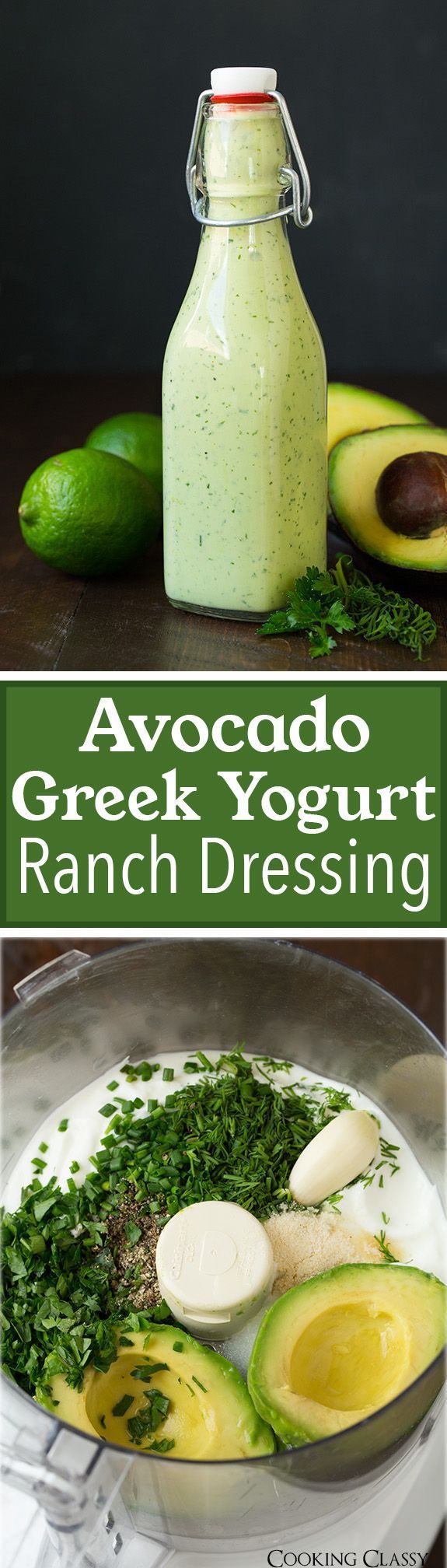 Avocado Greek Yogurt Ranch Dressing – easy, made from scratch and so delicious!! Can be used as a veggie d