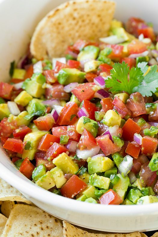 Avocado Salsa – this is so good you’ll want to just ditch the chips and eat it by the spoonful! I couldn’t