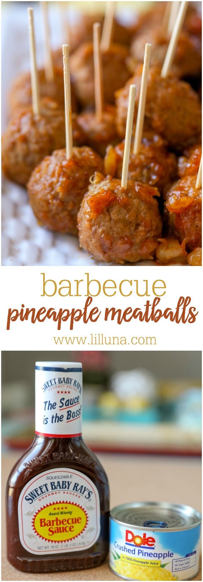 Barbecue Pineapple Meatballs – just 3 ingredients and perfect as an appetizer recipe for parties and get t