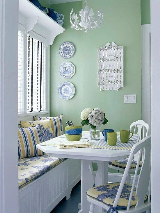 Breakfast Nook for dinning room. Once window is turned into a bay window.
