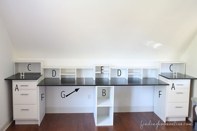 BuiltInDeskMeasurements thumb Easy DIY Built In Desk Tutorial.  home decor and interior decorating ideas.