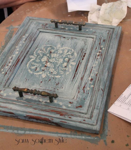 Cabinet Door turned serving tray… Savvy Southern Style Blog