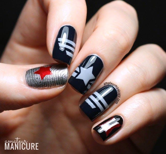 Captain America: The Winter Soldier nail art