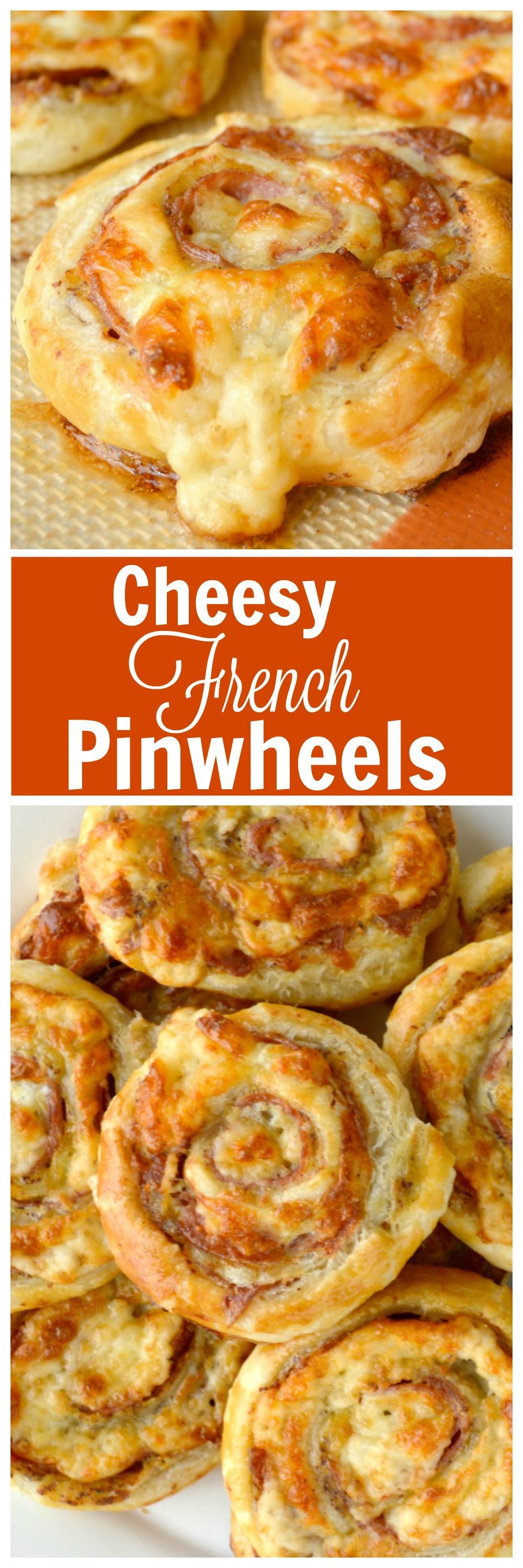 Cheesy French Pinwheels. A super easy appetizer that starts with store bought puff pastry. These are delic