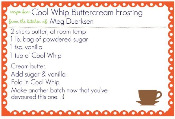 Cool Whip Buttercream frosting