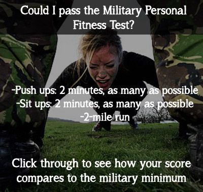 could you pass the military boot camp fitness test? try the workout and click through to see how you compa
