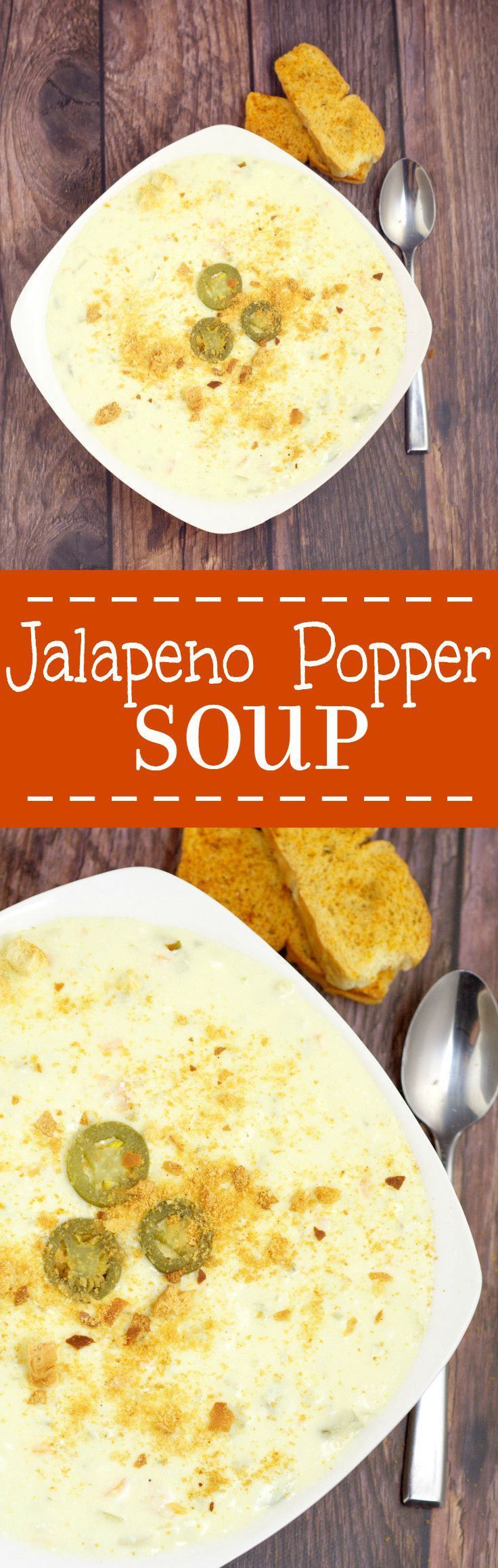 Creamy and warm with a kick of spicy, this Jalapeno Popper Soup recipe makes eating appetizers for dinner totally okay! Tastes