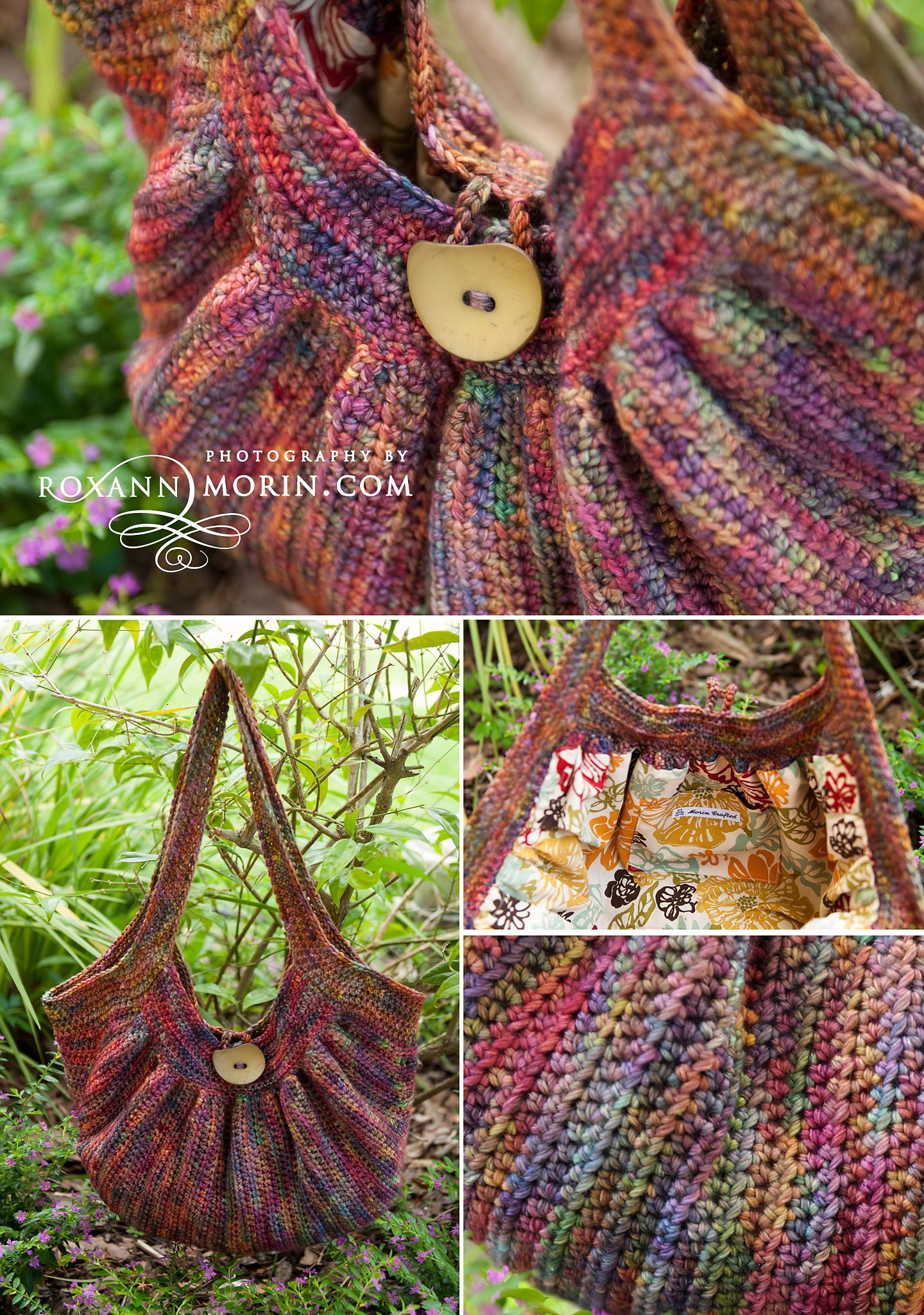 Crochet purse “The Fat Bag”. I LOVE this pattern for a bag. I just followed the chart and added stitches f