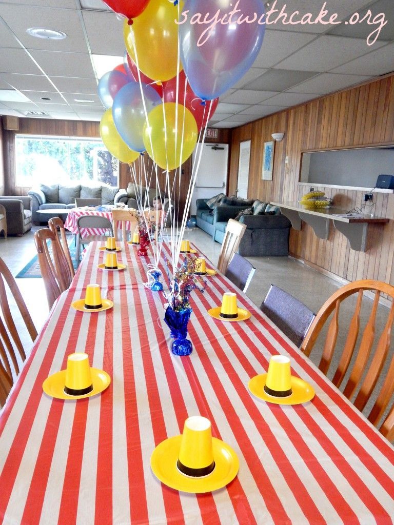 Curious George kids birthday party :: kids table