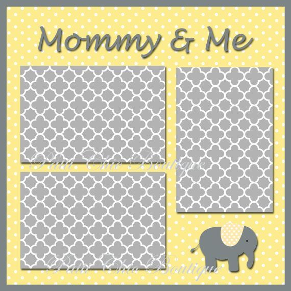 Cute digital download that is only 99 cents! Mommy and Me Baby Premade Page 12×12 Yellow (baby digital 12x