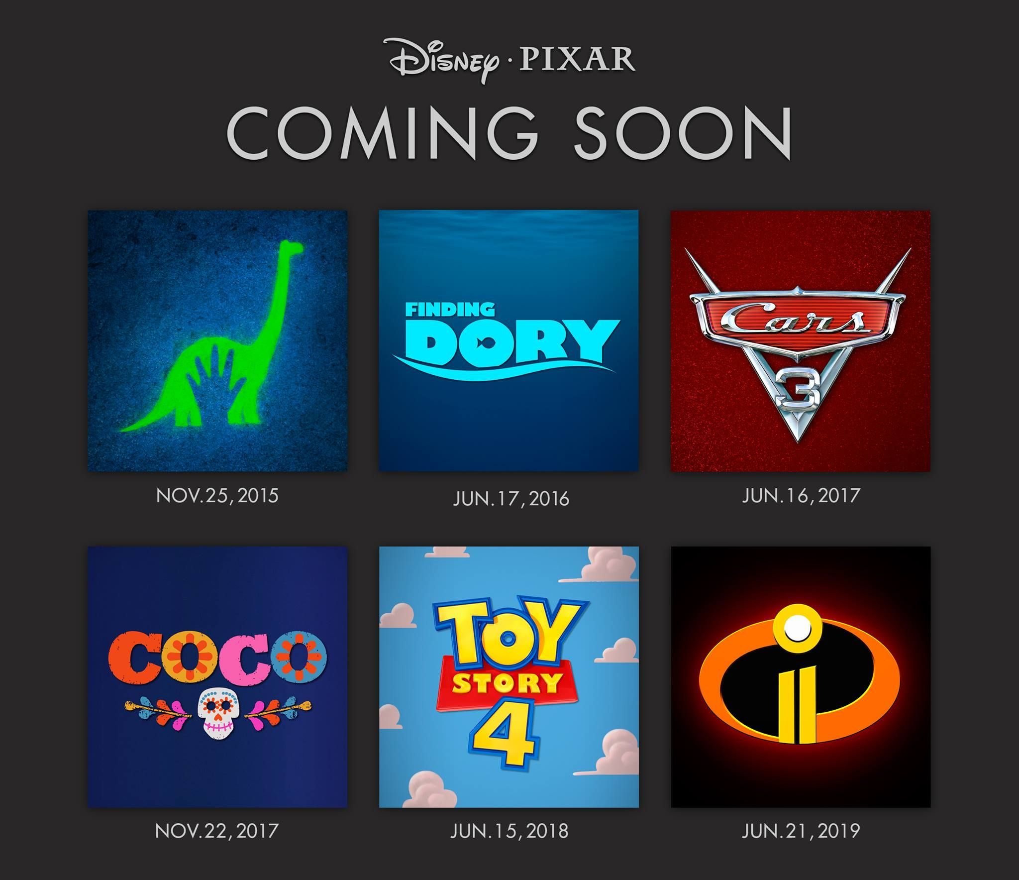 Disney•Pixar fans, rejoice! We’ve finally gotten release dates for the upcoming films, including a few