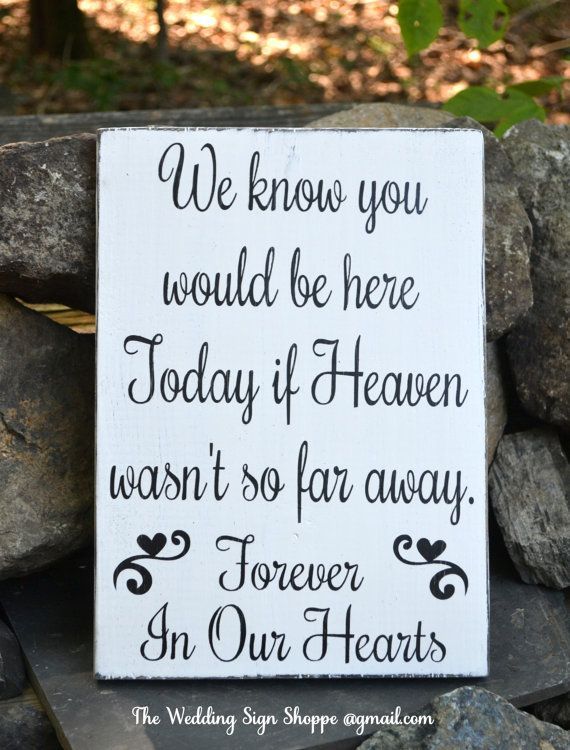 Hand Painted Wood Wedding Sign In Memory Of Loved Ones Heaven Plaque Wood Signs Memories Wedding Ceremony Decor Memorial Rustic