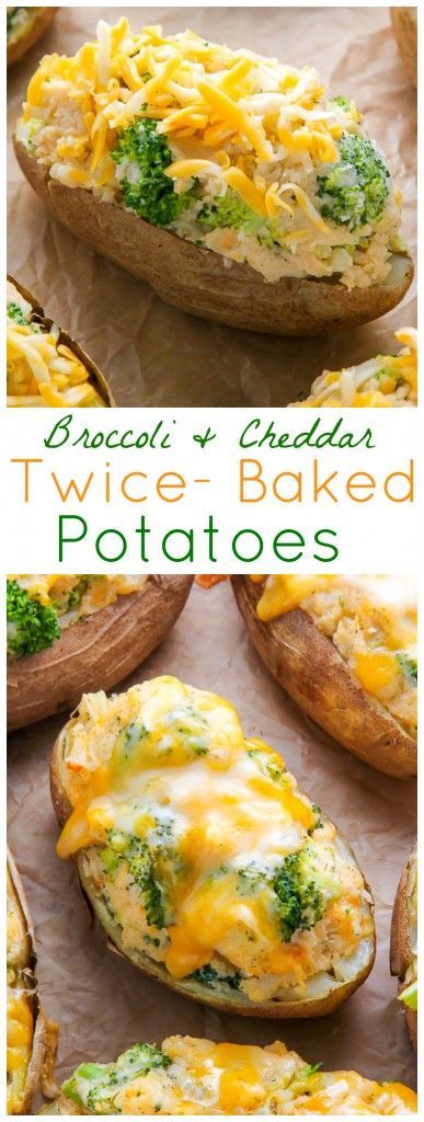 HOLY YUM! Crispy broccoli and cheddar twice-baked potatoes are comfort food at its best. Click through for