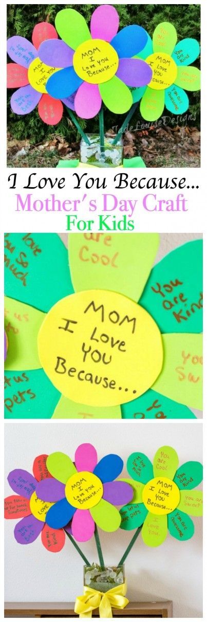 I Love You Because Mothers Day Craft Flowers, an Easy Mother’s Day Craft for kids to show how much they lo