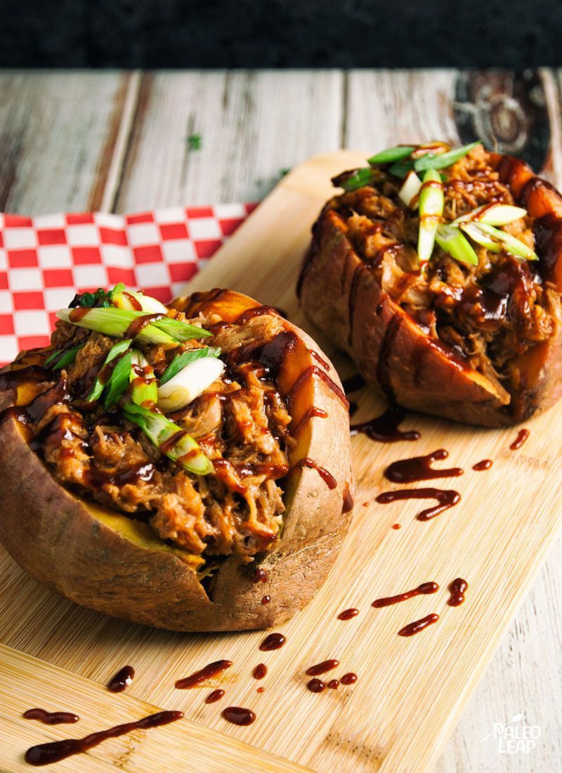 Love pulled pork sandwiches? Try them with a sweet potato standing in for the bun.