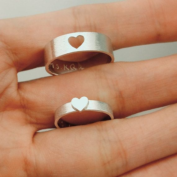 Matching Promise Rings Personalized Couple Rings by JewelryRB