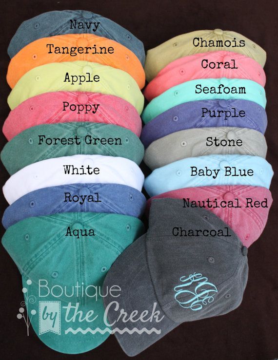 Monogrammed Baseball Cap for Ladies Pigment by BoutiqueByTheCreek — Forest green, charcoal or nautical re