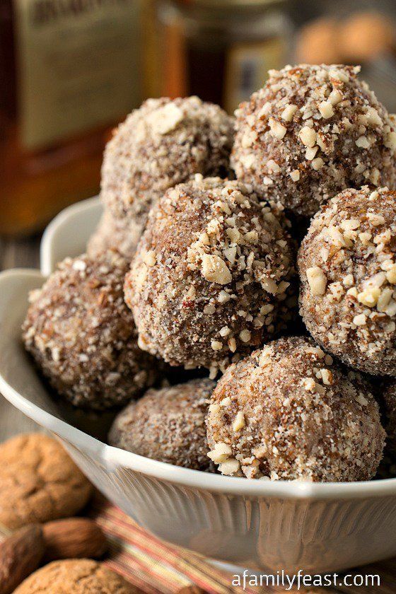 No-Bake Amaretto Truffles – Easy to make and delicious!  A mix of Italian amaretti cookies, almond butter,