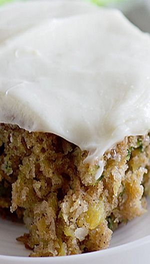 Pineapple Zucchini Sheet Cake with Cream Cheese Frosting Recipe ~ moist and addictive… It is topped off