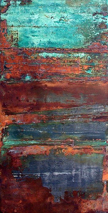 Rust and turquoise...oooohhhh, if I could paint a piece of furniture to replicate these colors/patina