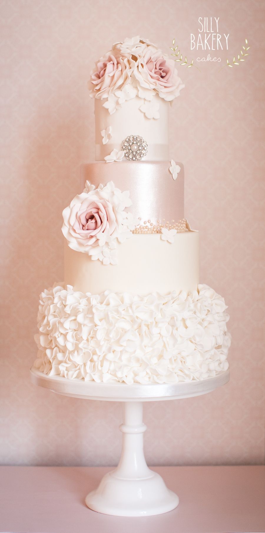 Satin, Roses and Paris Wedding Cake ~ all edible