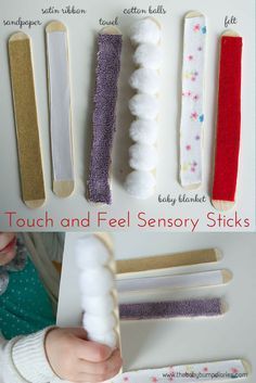 Sensory play is vital to early childhood development, create a handful of Touch and Feel Sensory Sticks in