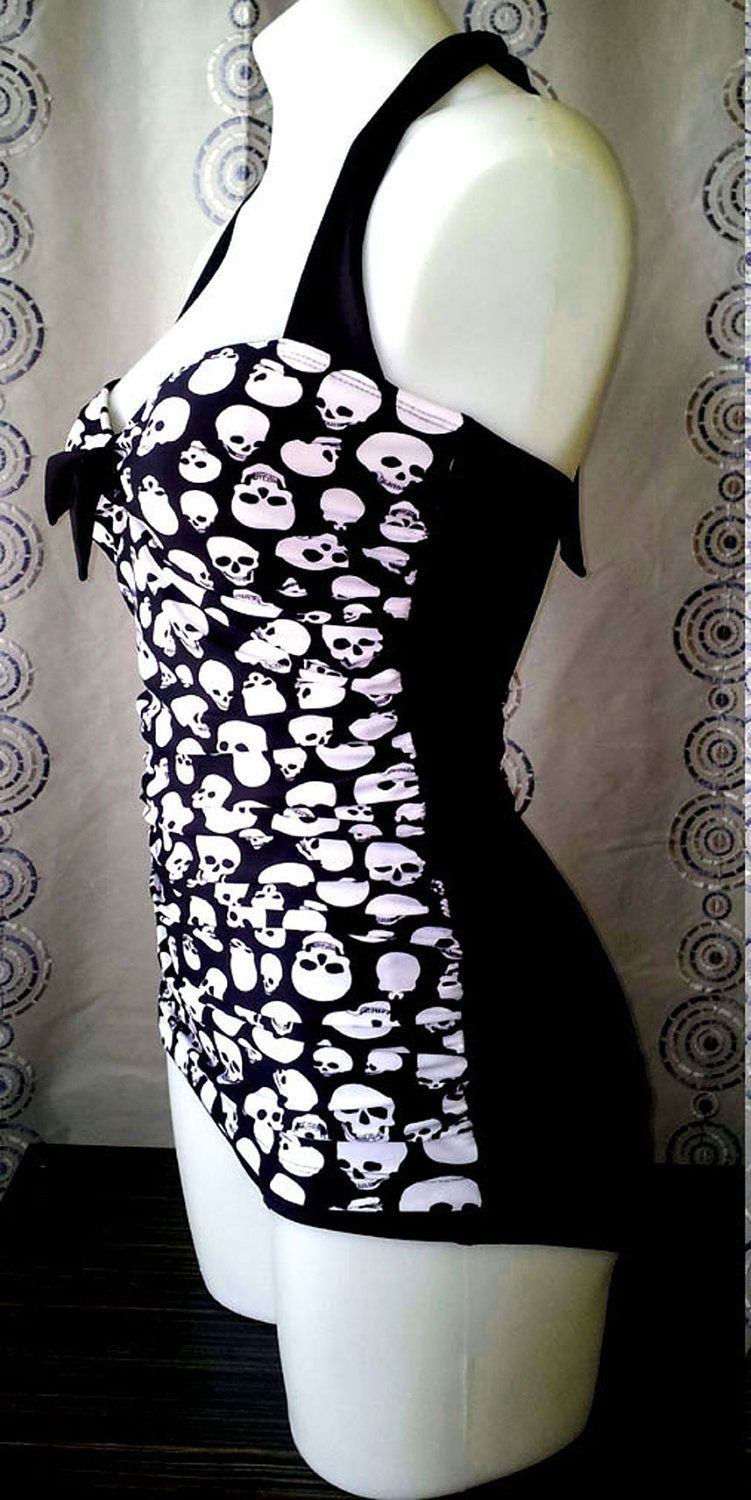 Skull Tankini & High waist bottoms with Tummy by avabelldesigns, $139.99