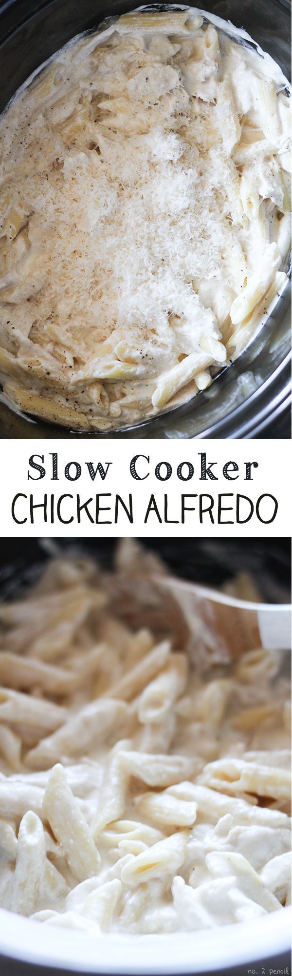 Slow Cooker Chicken Alfredo – homemade chicken alfredo in the slow cooker.